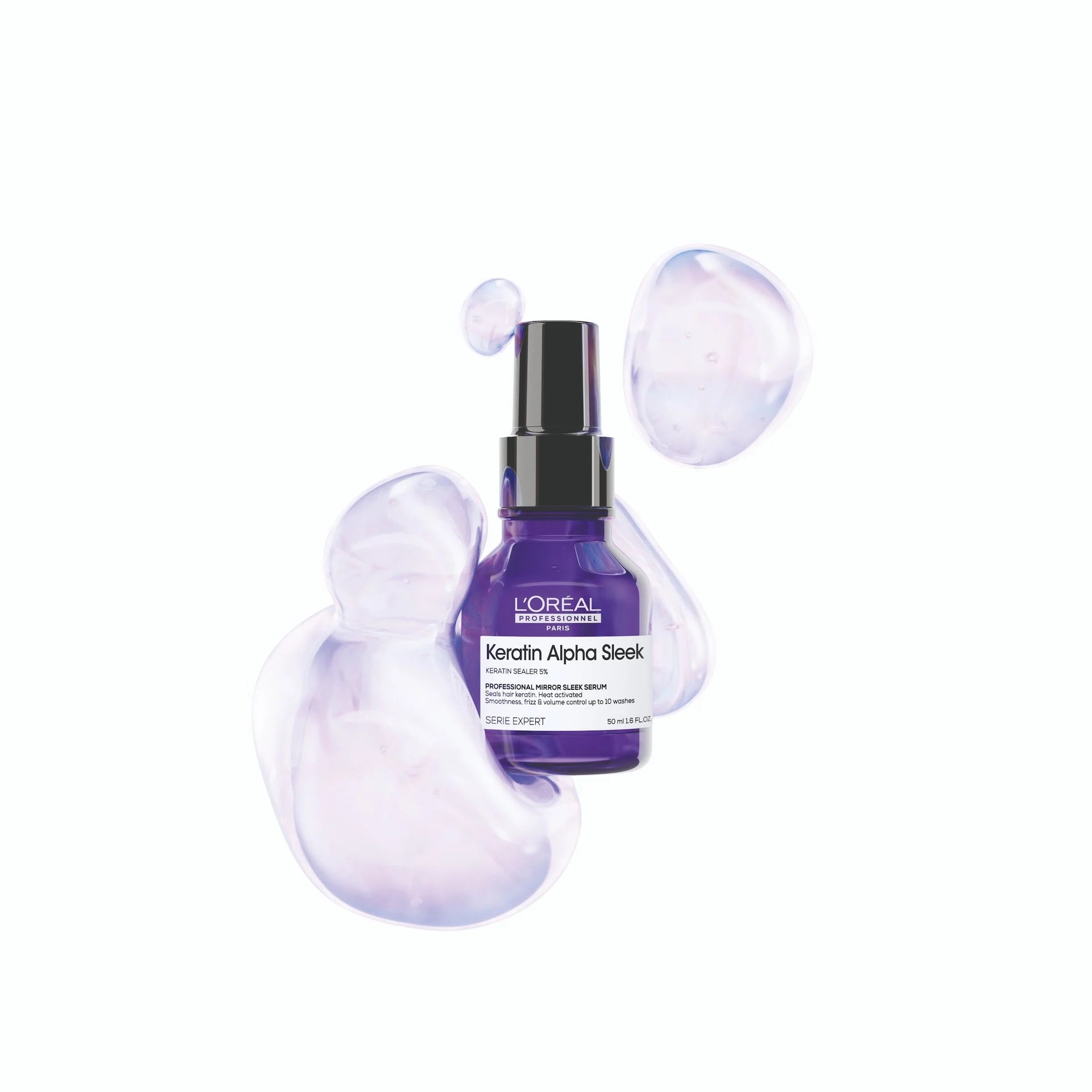 Keratin Alpha Sleek - Mirror Sleek Serum for long-lasting smoothness, frizz & volume control.